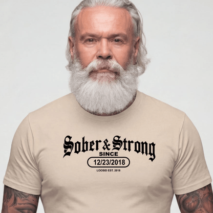 Sober T Shirt | Men's Old School Sober & Strong