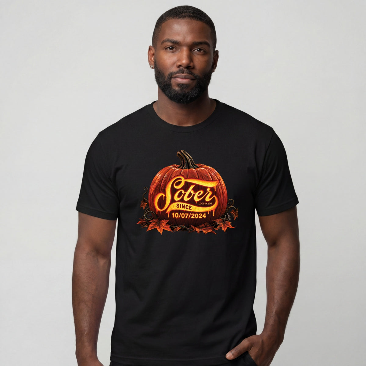 Sober T Shirt | Men's Sober Since Pumpkin