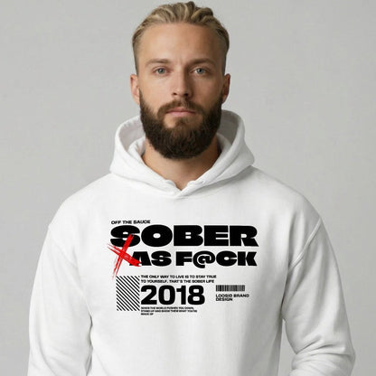 Sober As F*ck Recovery Hoodie lifestyle view (view 15)