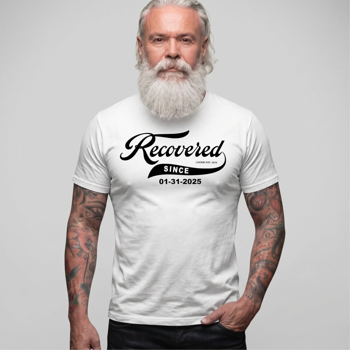 Recovered Since Sober T Shirt fit detail (view 19)