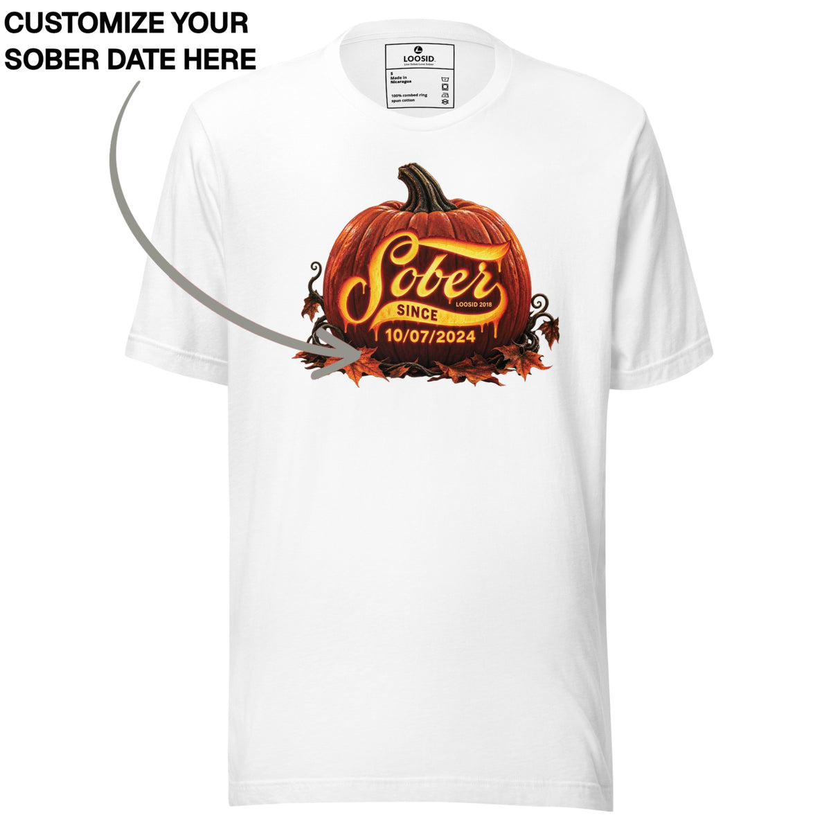 Sober T Shirt | Women's Sober Since Pumpkin