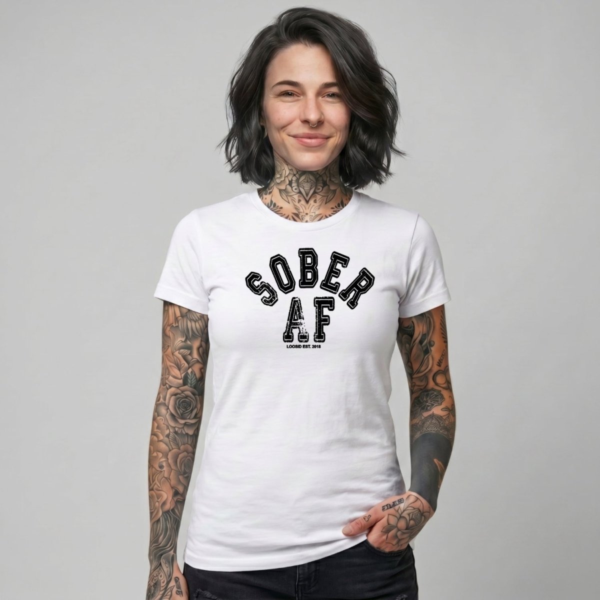 Sober T Shirt | Women's Sober AF Collegiate