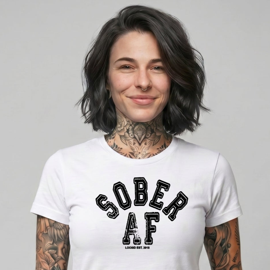 Sober T Shirt | Women's Sober AF Collegiate