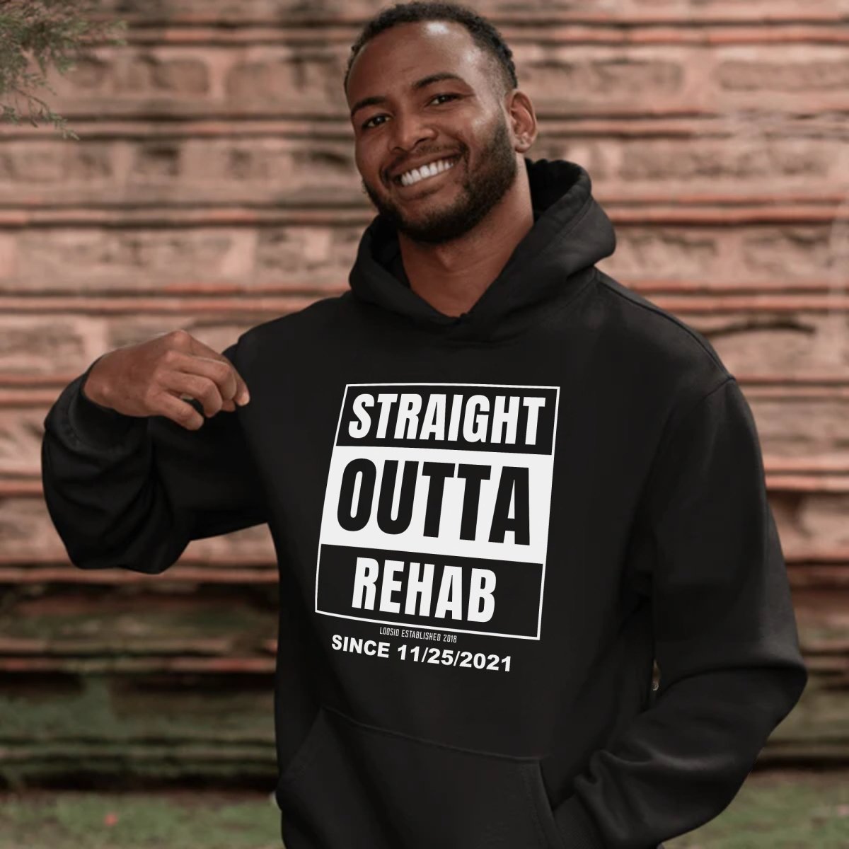 Straight Outta Rehab Personalized Men's Hoodie