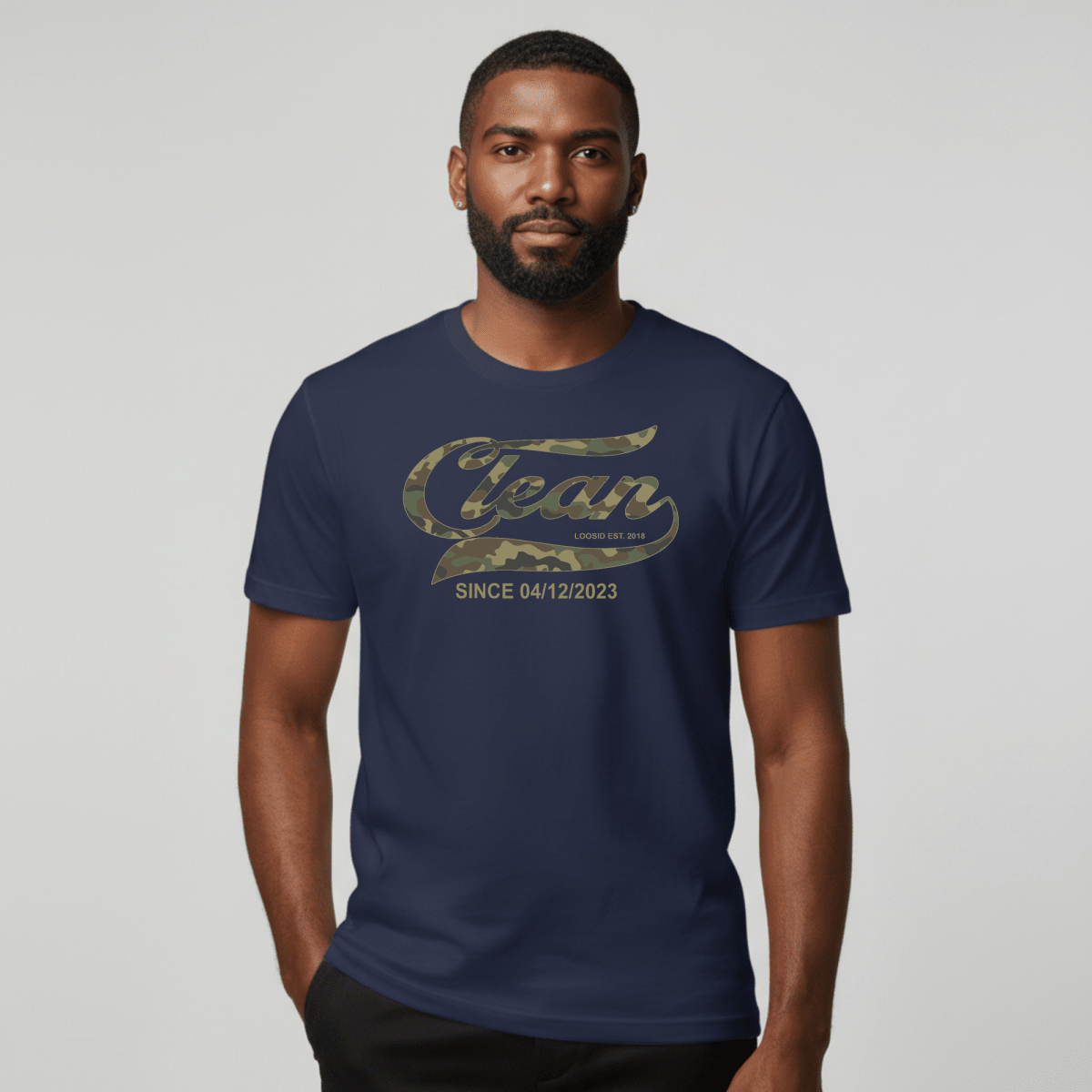 Recovery Date Men's Sobriety Sober T Shirt back view (view 7)