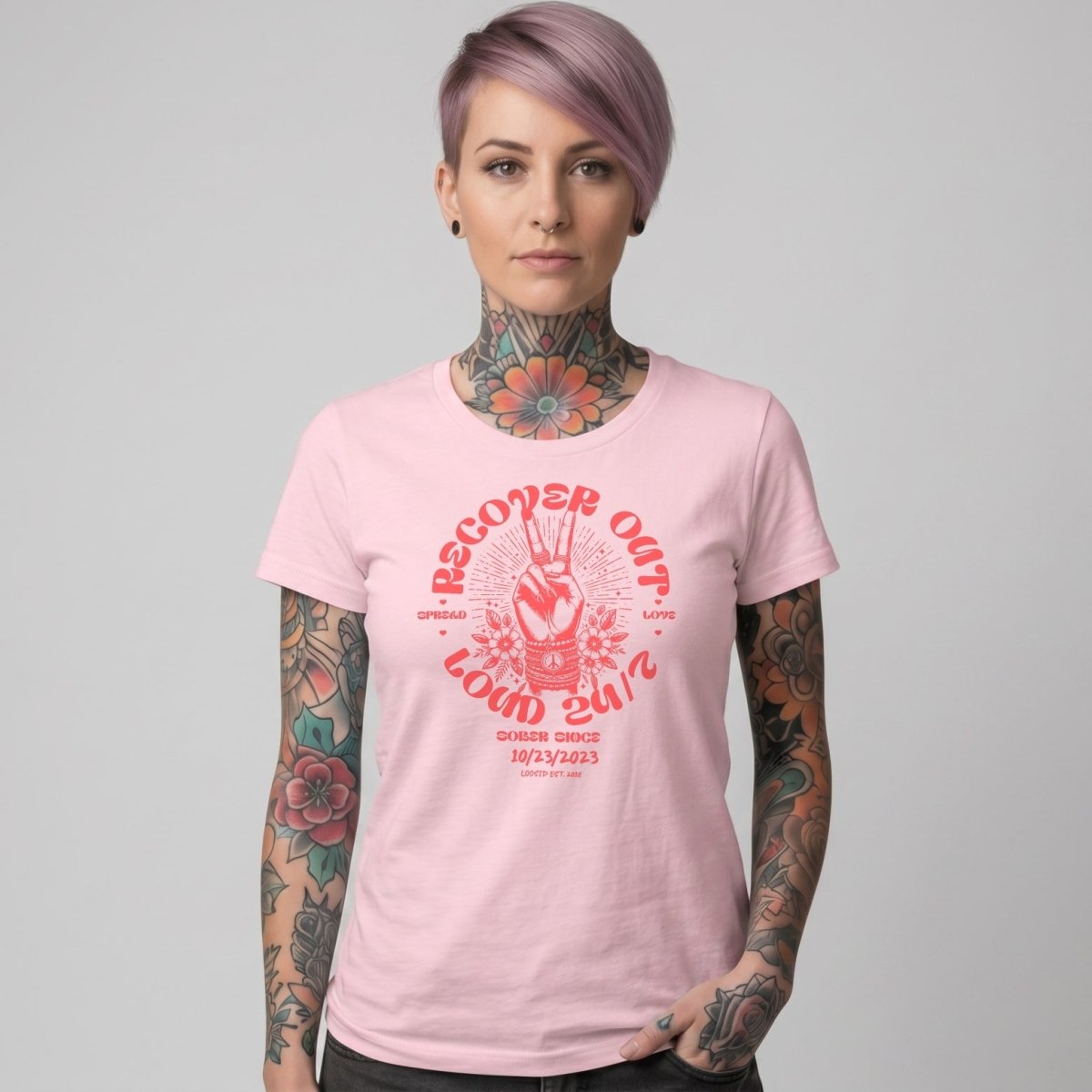 Recover Out Loud Women's Personalized Sober T Shirt