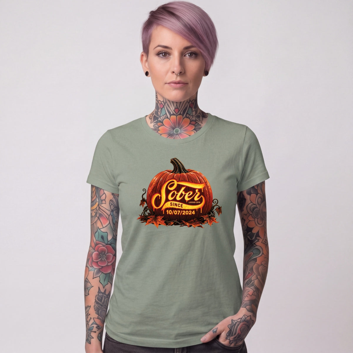 Sober T Shirt | Women's Sober Since Pumpkin