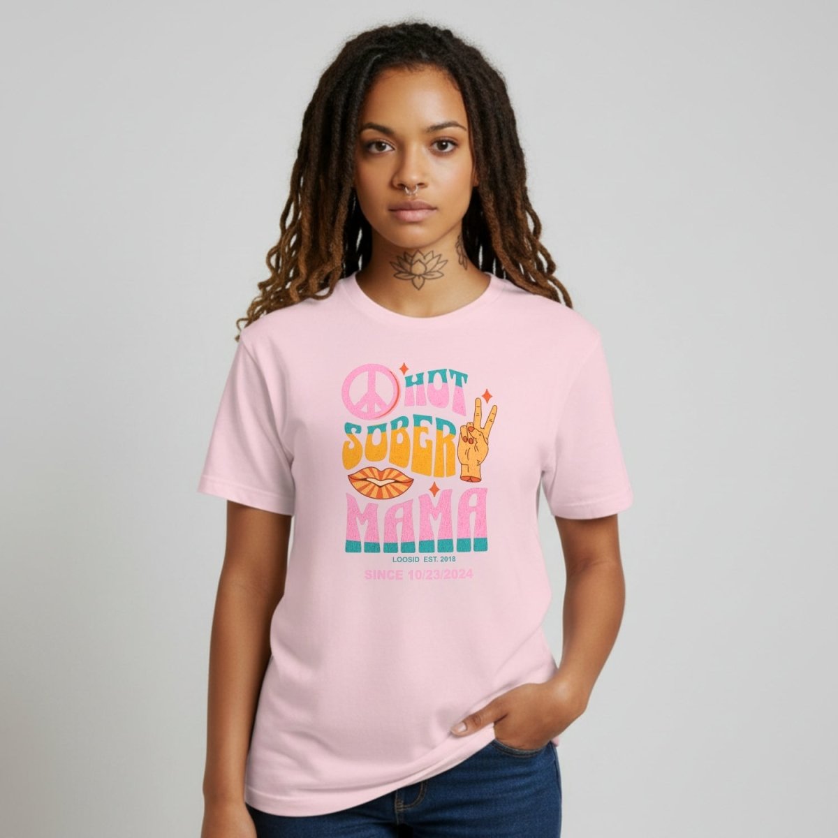 Hot Sober Mama Sober T Shirt side view (view 26)