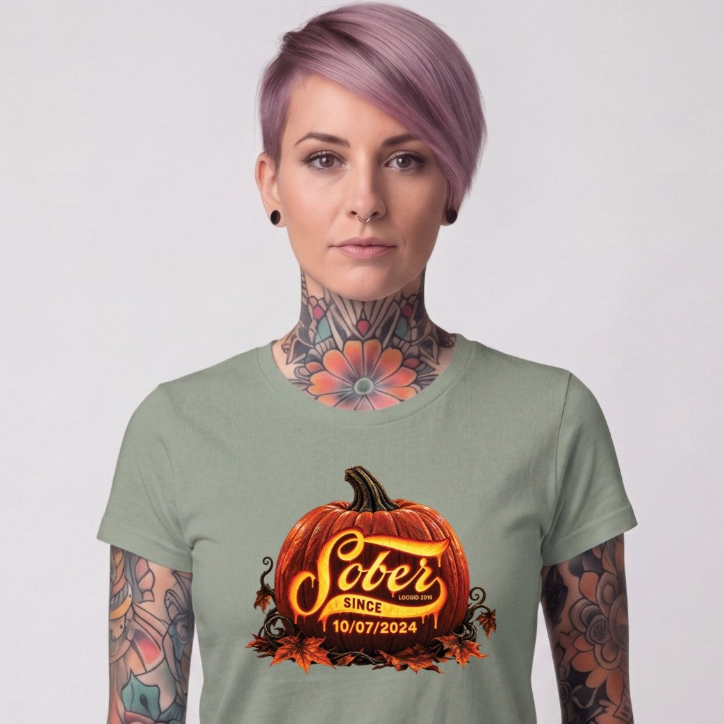Sober T Shirt | Women's Sober Since Pumpkin