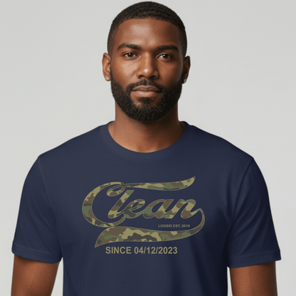 Recovery Date Men's Sobriety Sober T Shirt side view (view 6)