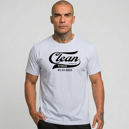 Clean Since Tee with Personalized Sobriety Date | Sober T Shirt