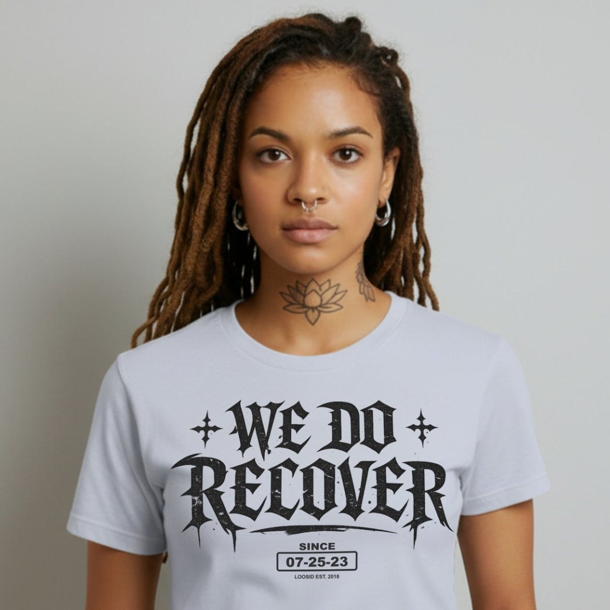 We Do Recover Female Sober T Shirt lifestyle view (view 15)