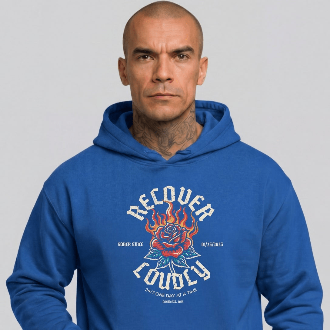 Recovery Hoodie | Recover Loudly Custom Sobriety Date Hoodie