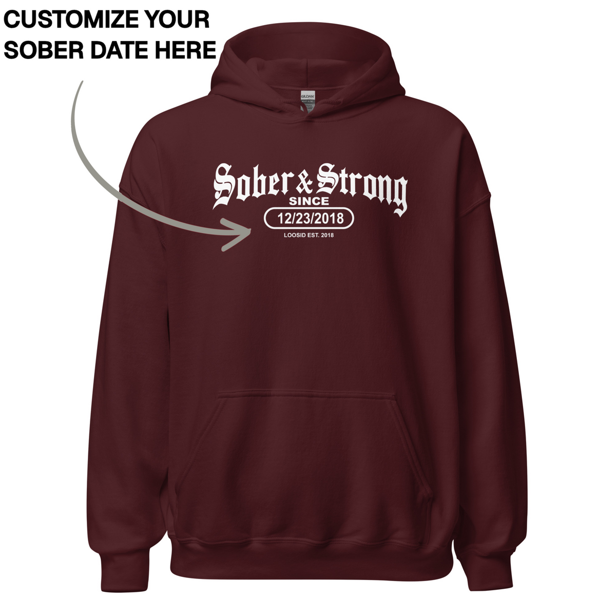Recovery Hoodie | Men's Old School Sober & Strong