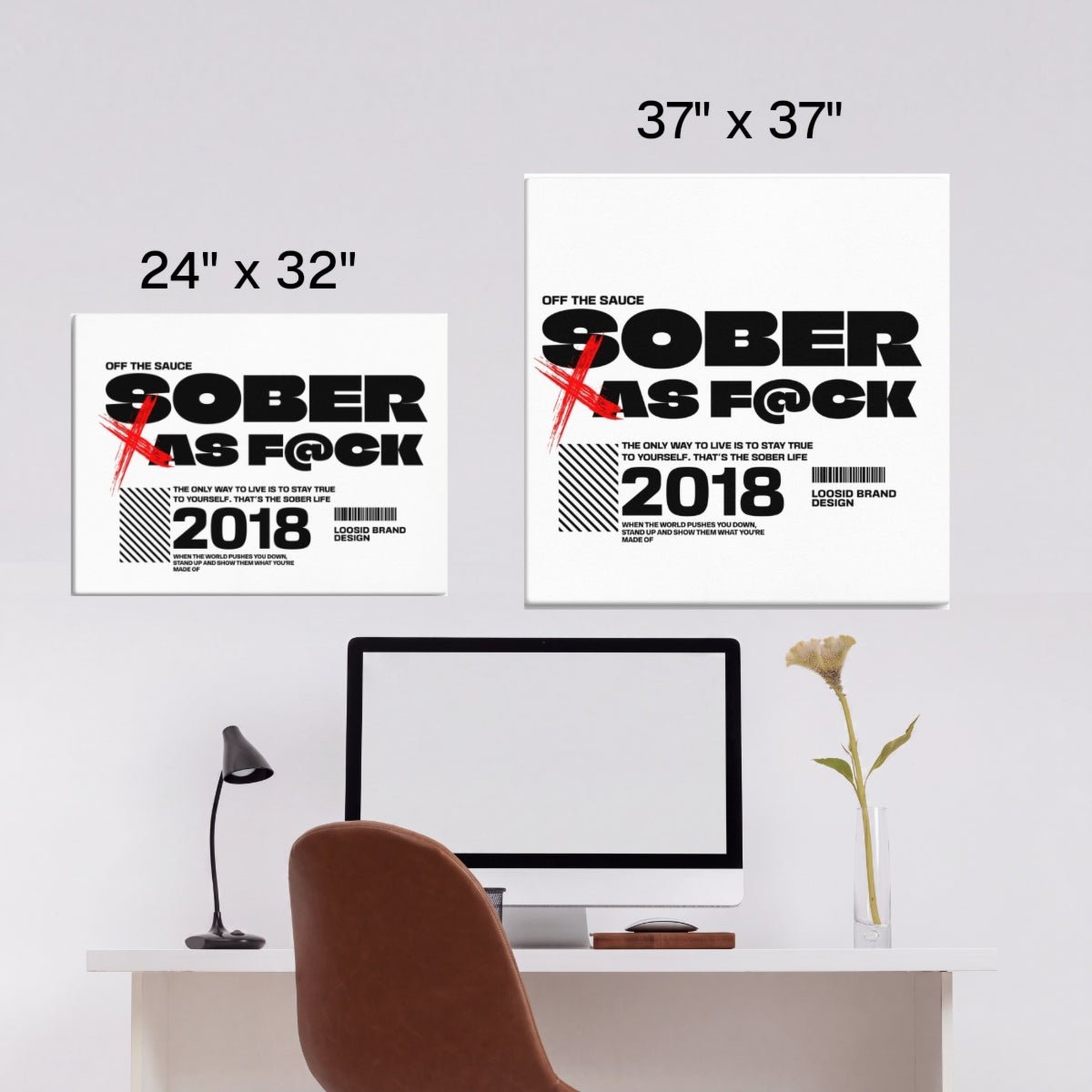 Sobriety Art | Sober As F*ck Wall Art