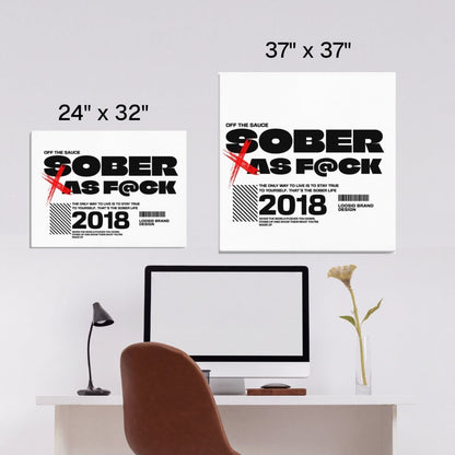 Sobriety Art | Sober As F*ck Wall Art