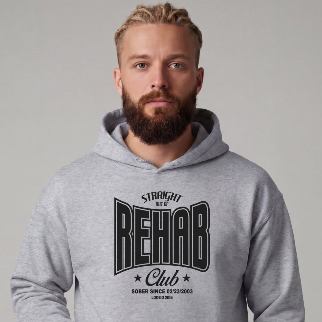 Recovery Hoodie | Men's Rehab Hoodie with Personalized Date