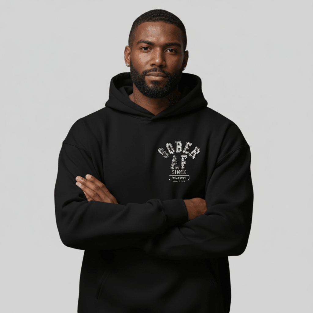 modern sober lifestyle recovery hoodie
