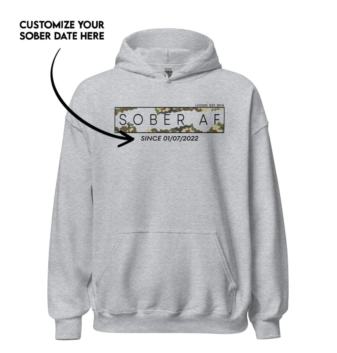 Recovery Hoodie | Unisex Sober AF Camo