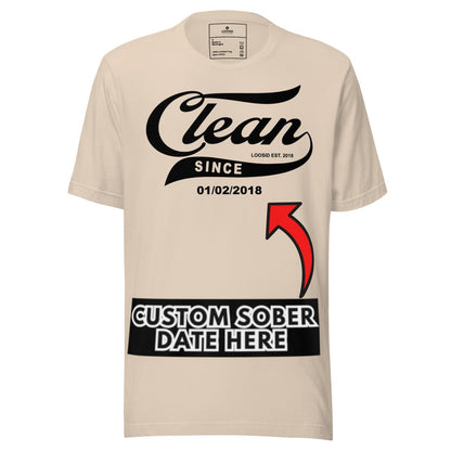 Clean Since Tee with Personalized Sobriety Date | Sober T Shirt