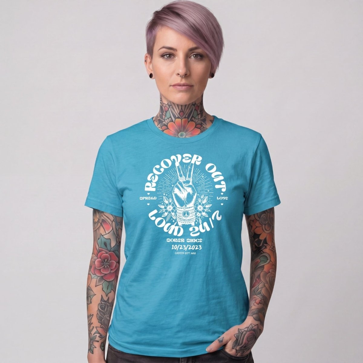 Recover Out Loud Women's Personalized Sober T Shirt