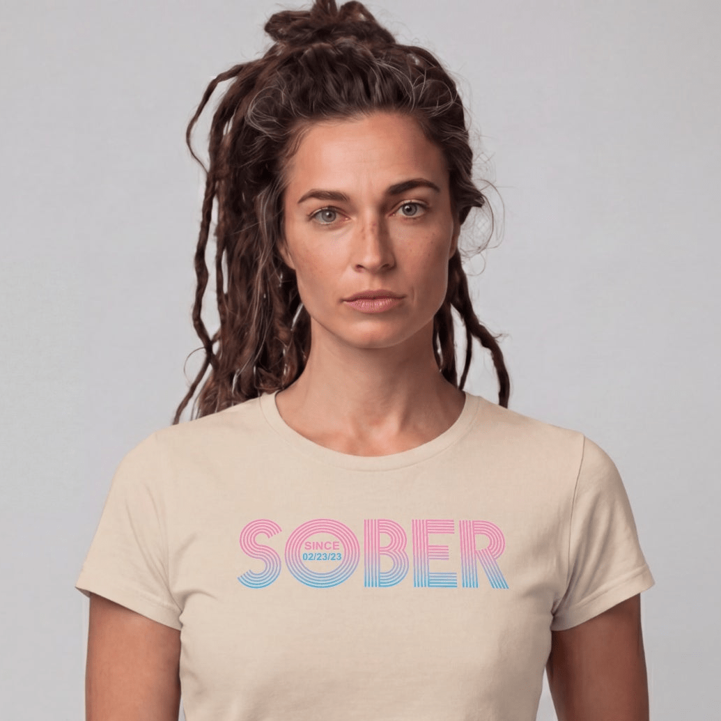 Sober T Shirt | Women's Retro Sober Since Tee