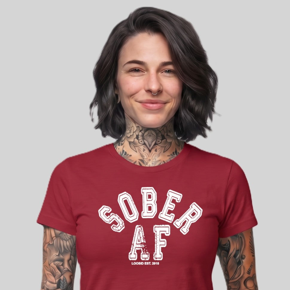 Sober T Shirt | Women's Sober AF Collegiate