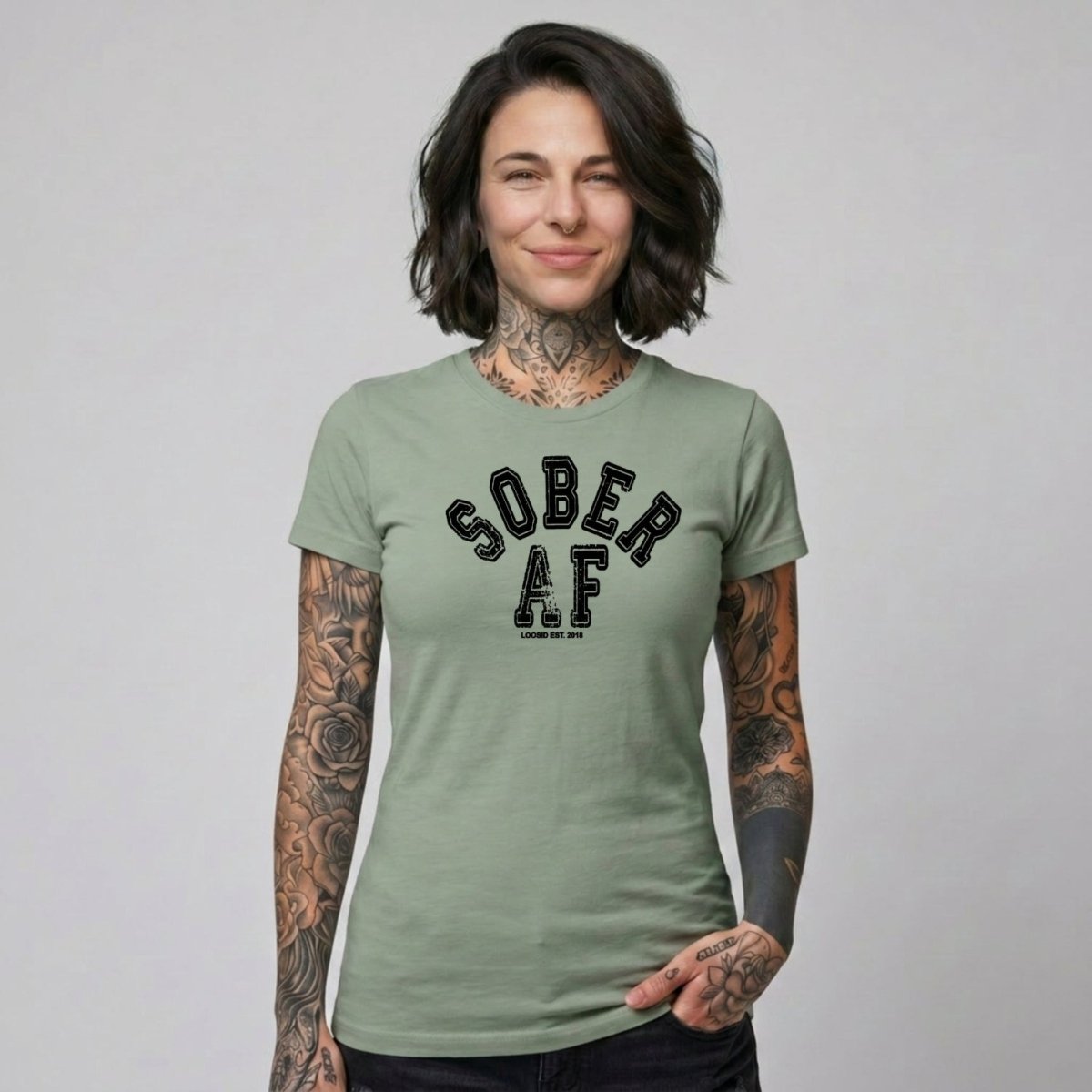 Sober T Shirt | Women's Sober AF Collegiate