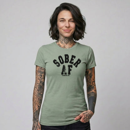 Sober T Shirt | Women's Sober AF Collegiate
