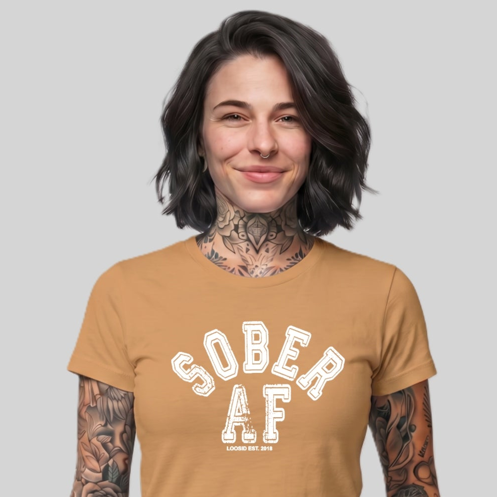 Sober T Shirt | Women's Sober AF Collegiate