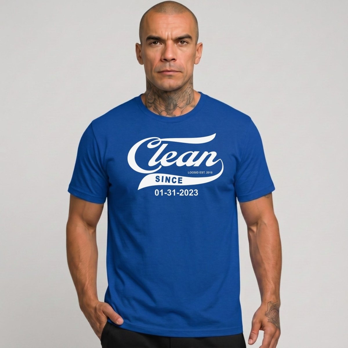 Clean Since Tee with Personalized Sobriety Date | Sober T Shirt