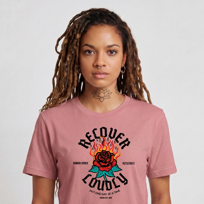 Sober T Shirt | Women's Recover Loudly Tee