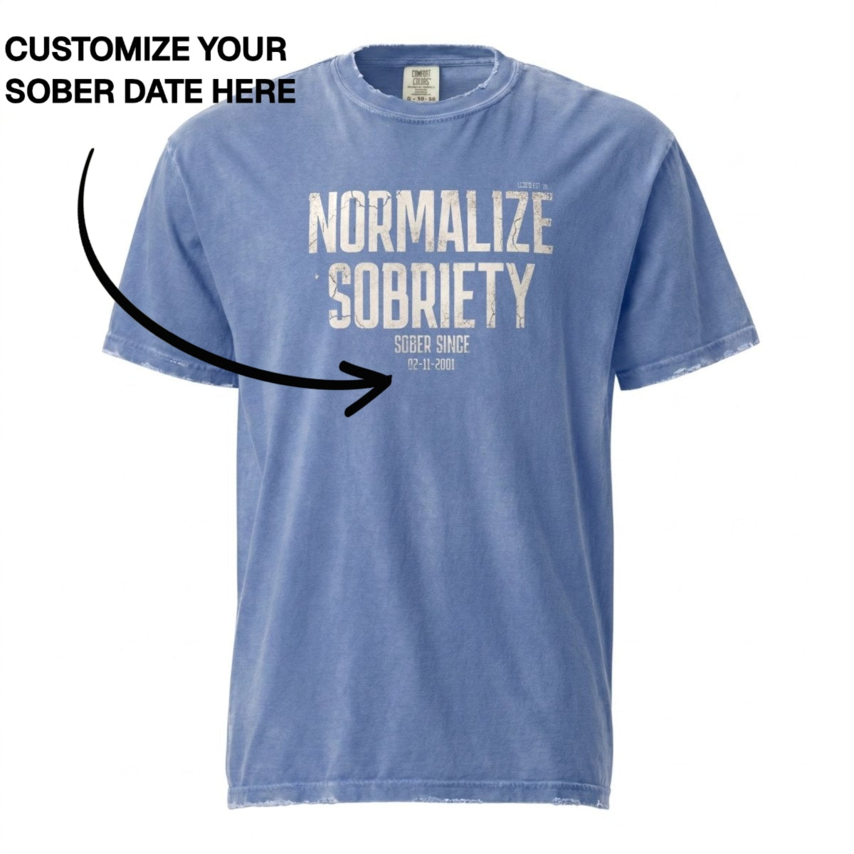 Sober T Shirt | Men's Washed Normalize Sobriety Garment-Dyed