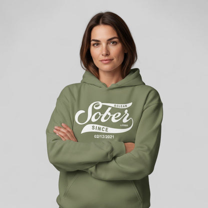 Recovery Hoodie | Women's Sober Since Hoodie with Custom Sober Date