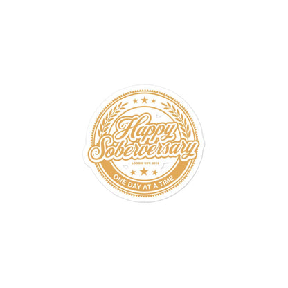 Happy Soberversary Sober Sticker flat lay styled image (view 3)