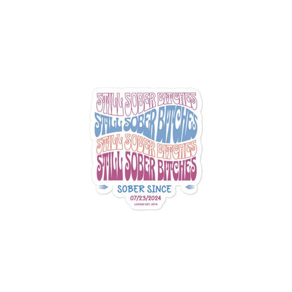 Still Sober B Stickers Sober Sticker flat lay styled image (view 3)