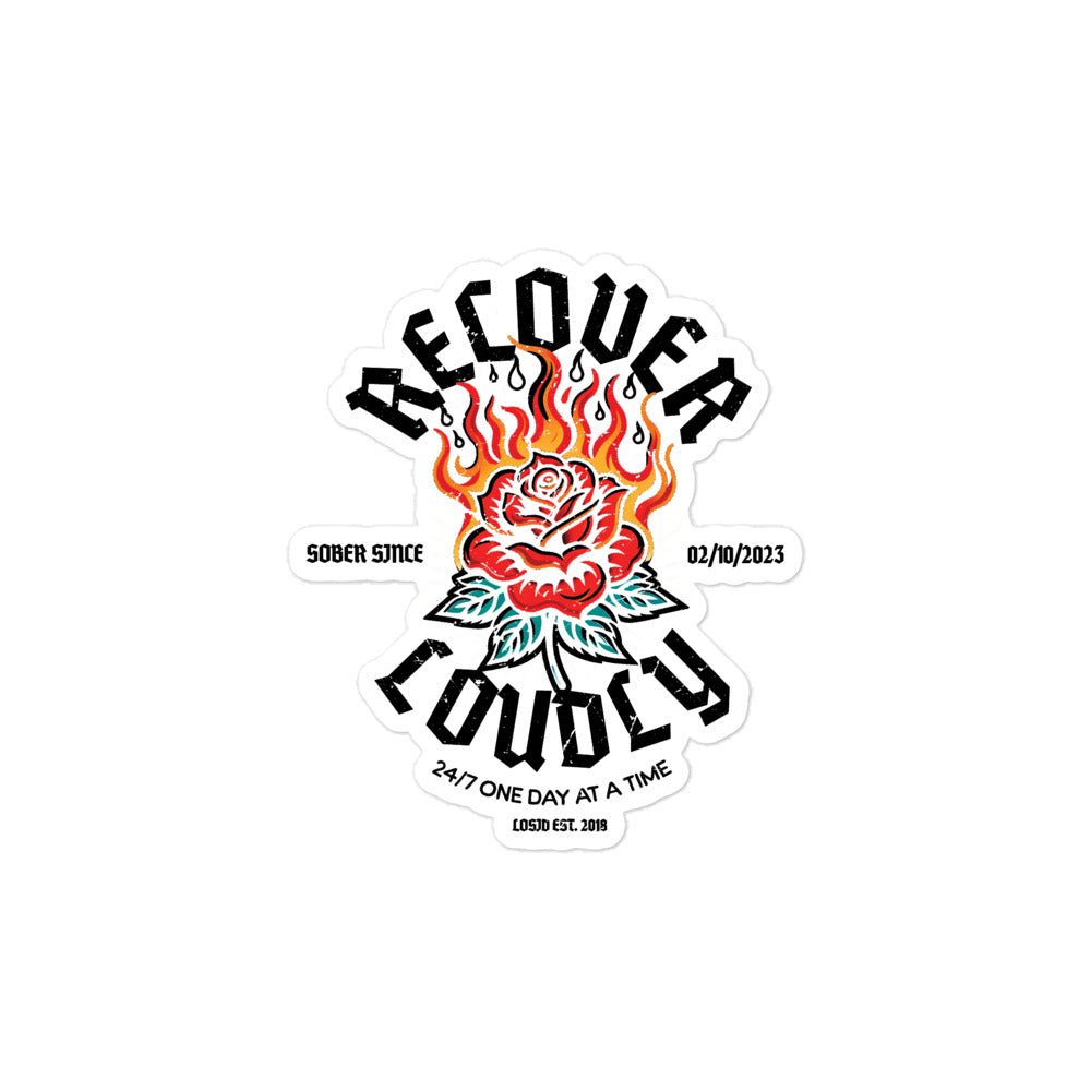 Recovery Loudly Sober Sticker graphic detail (view 4)