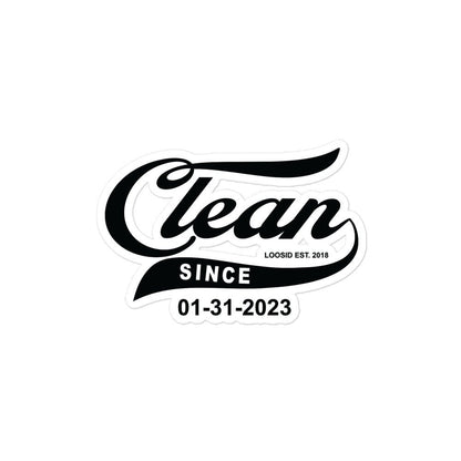 Clean Since Sticker W sober Date Sober Sticker graphic detail (view 4)