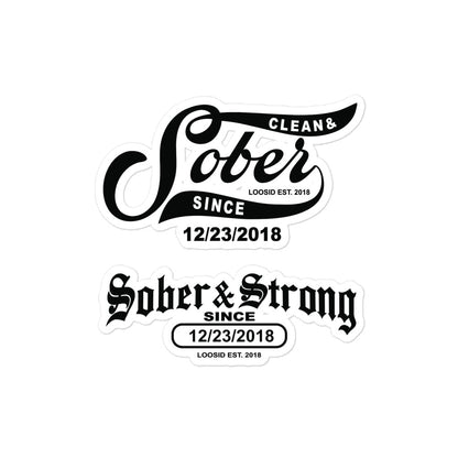 Sober Since Sober Strong Stickers Sober Sticker graphic detail (view 4)