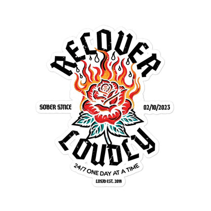 Recovery Loudly Sober Sticker side view (view 6)