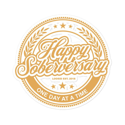 Happy Soberversary Sober Sticker side view (view 6)