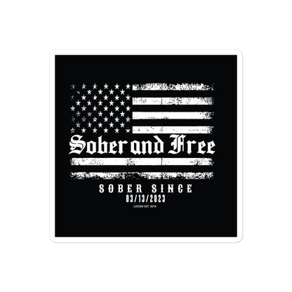 Sober and Free Stickers Sober Sticker side view (view 6)