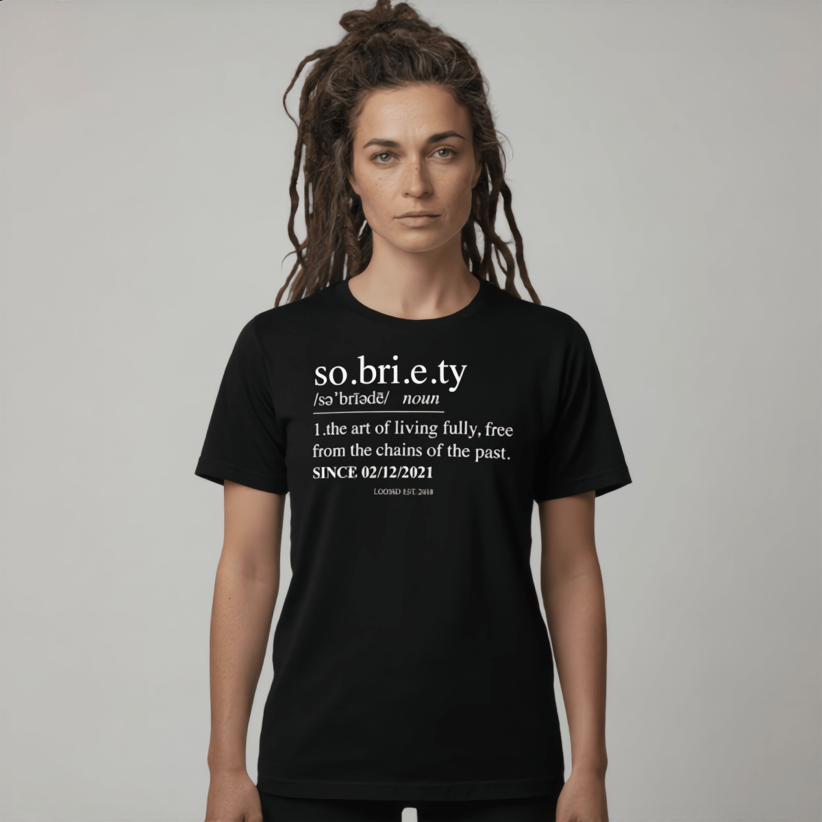 Sober T Shirt | Women's Sobriety Definition Tee with Custom Sober Date
