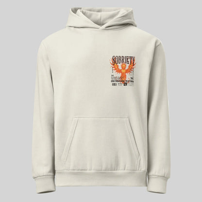Front of Phoenix Reborn Sober Hoodie - Cream