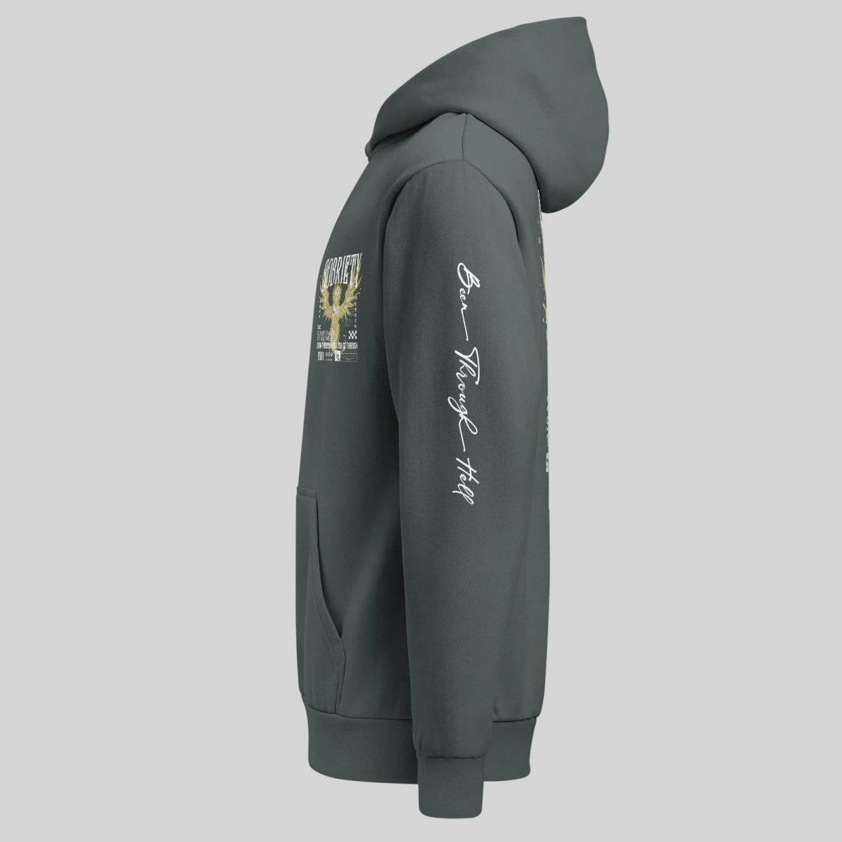 Navy Phoenix Reborn Recovery Hoodie ULTRA Premium Garment Dyed Recovery Hoodie lifestyle view (view 5)
