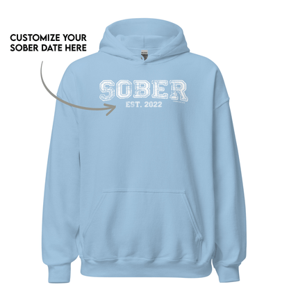 Men's Sober Est. Hoodie w/ Personalized Sobriety Year