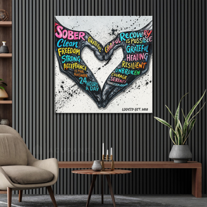 Recovery Heart Hands Canvas