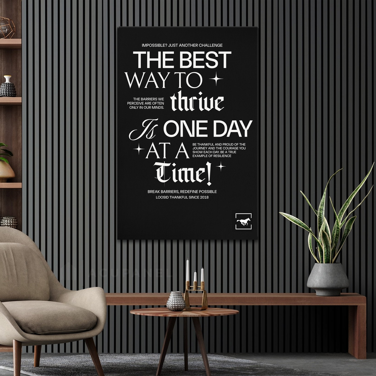 Thoroughbred Be Thankful & Thrive Canvas - 40x60