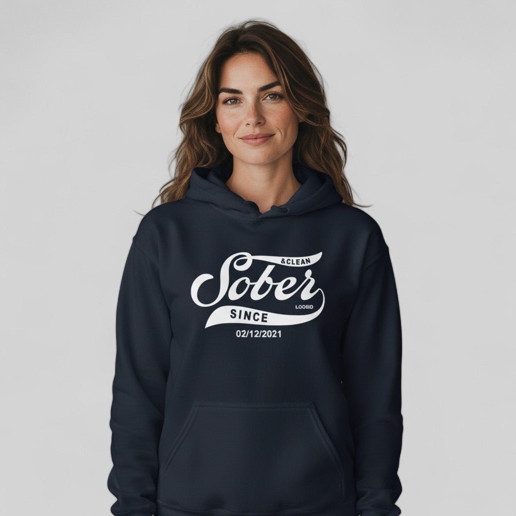 Recovery Hoodie | Women's Sober Since Hoodie with Custom Sober Date