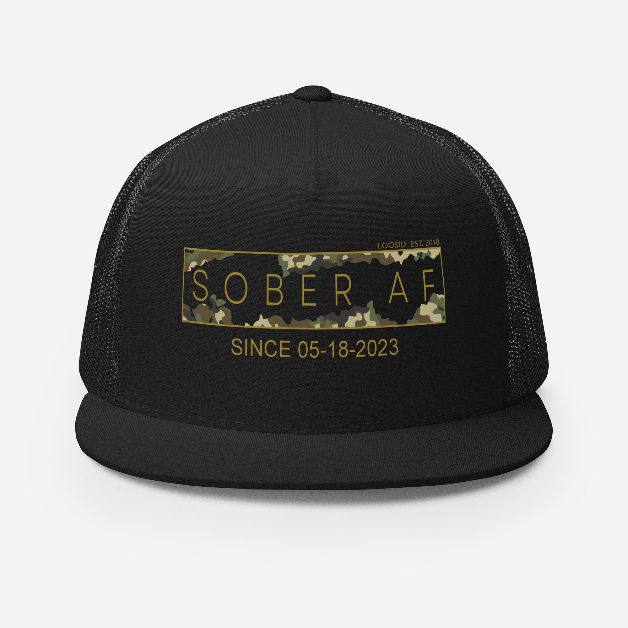 Sober Hat | Sober AF Camo Trucker Hat